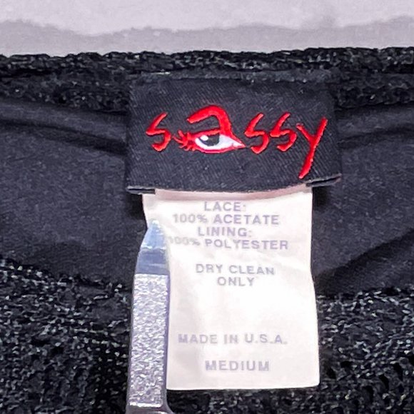 Sassy Black Dress with Lace Design Size Medium - Picture 8 of 14